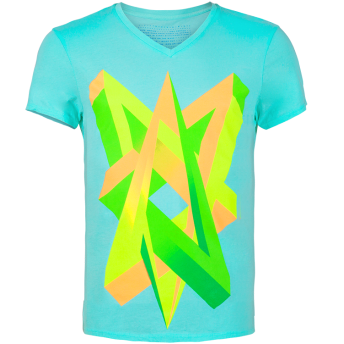Impossible Love — Neon Graphic V-neck t-shirt by Volga Verdi