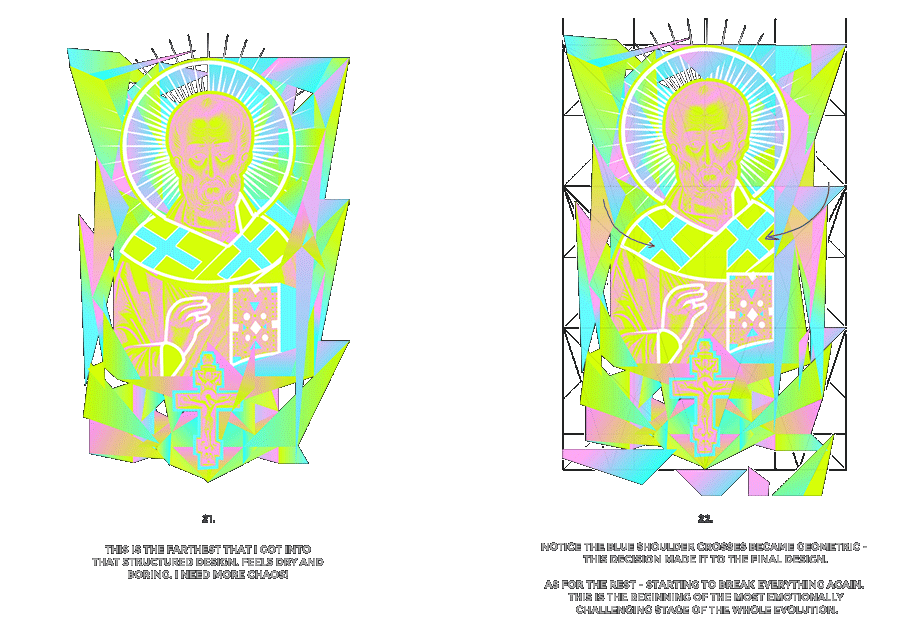 Nicolas neon icon t-shirt print evolution stage 11