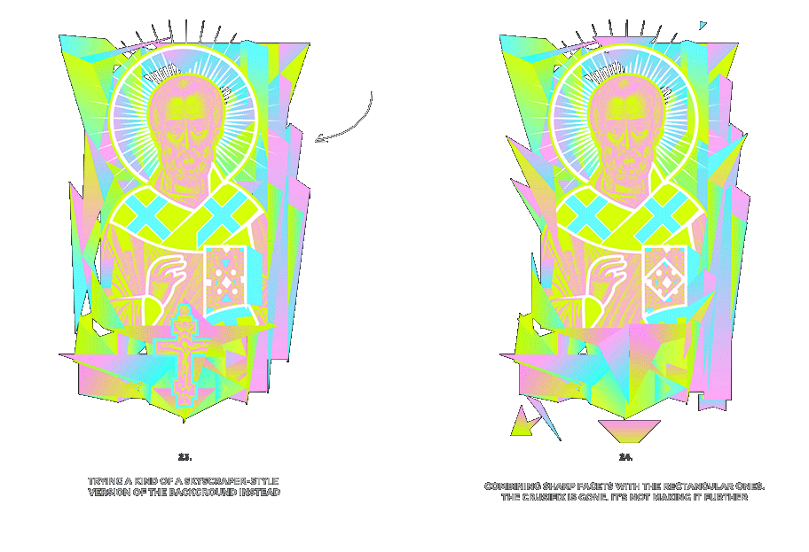 Nicolas neon icon t-shirt print evolution stage 12