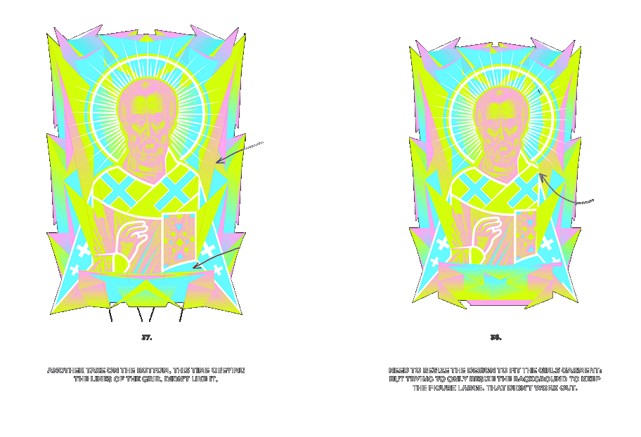 Nicolas neon icon t-shirt print evolution stage 19