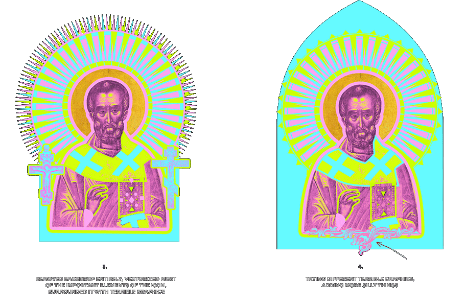 Nicolas neon icon t-shirt print evolution stage 2