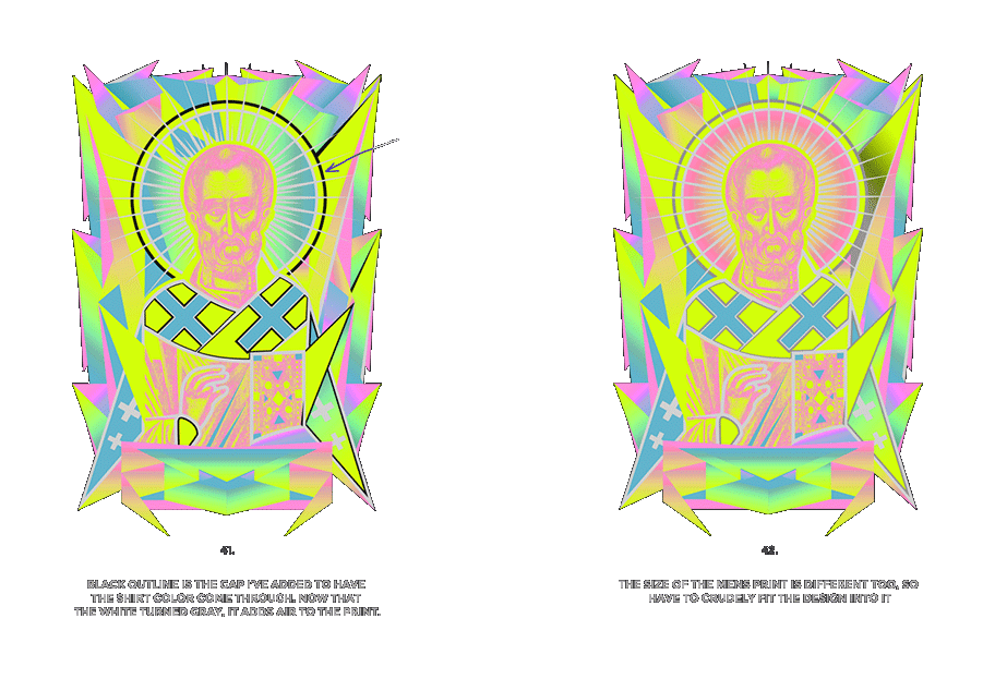 Nicolas neon icon t-shirt print evolution stage 21