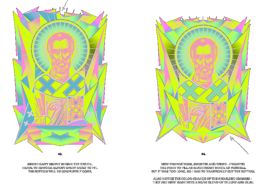 Nicolas neon icon t-shirt print evolution stage 22