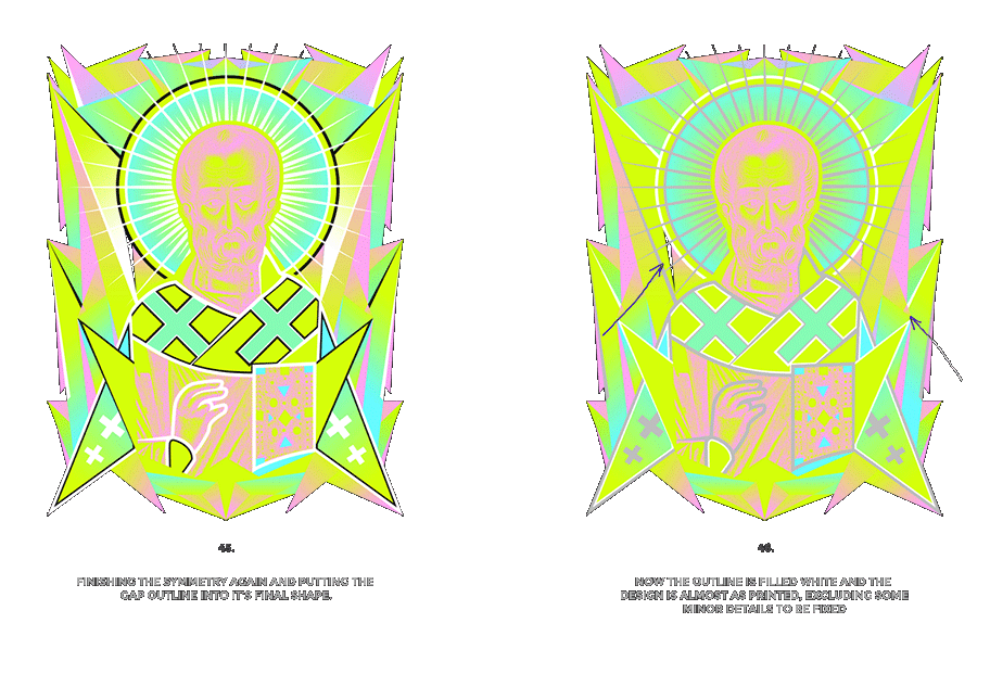 Nicolas neon icon t-shirt print evolution stage 23