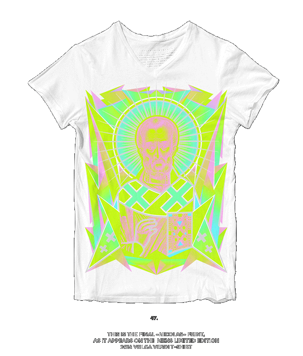 Nicolas neon icon t-shirt print evolution final stage