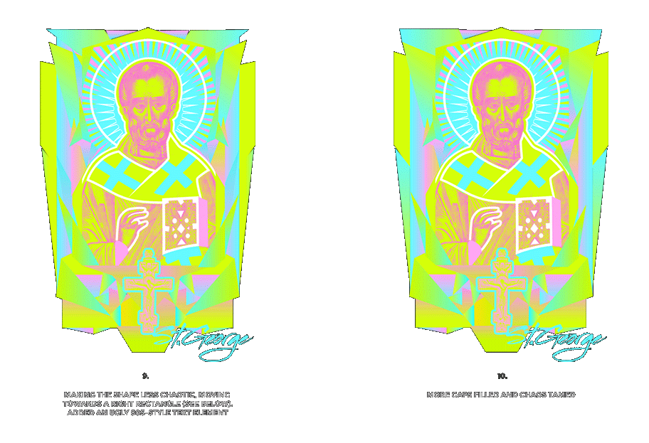 Nicolas neon icon t-shirt print evolution stage 5
