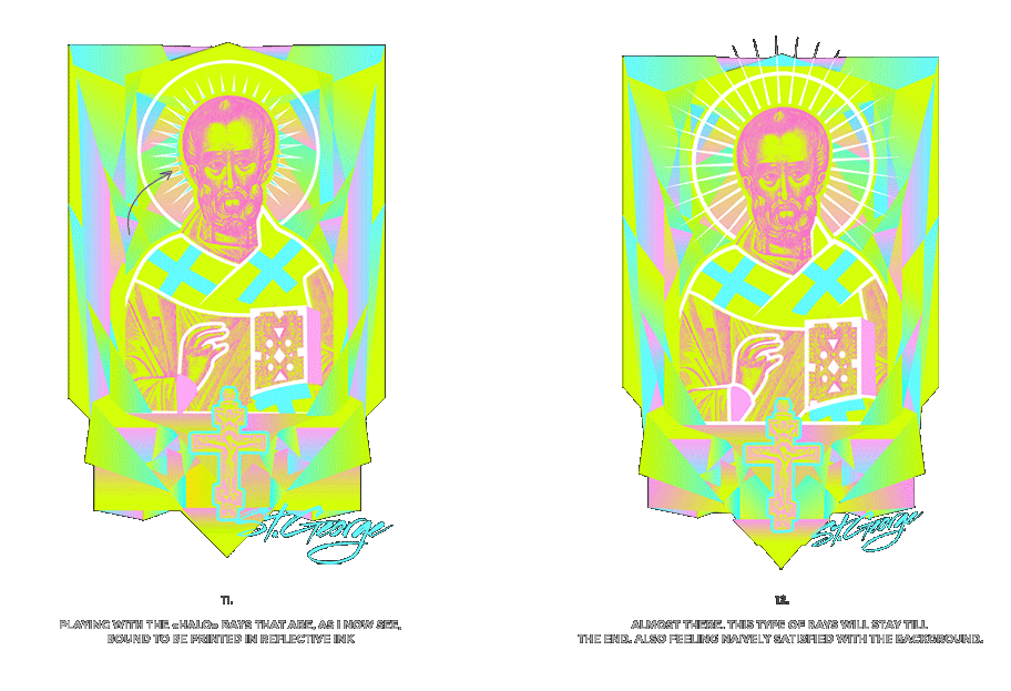 Nicolas neon icon t-shirt print evolution stage 6