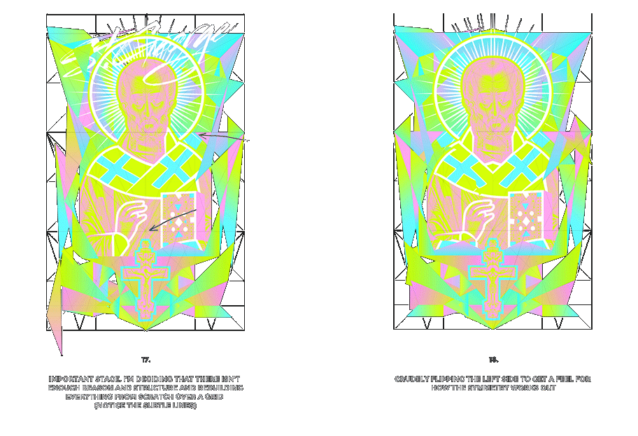 Nicolas neon icon t-shirt print evolution stage 9